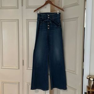 Veronica beard high waist wide leg button front jeans